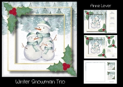 Winter Snowman Trio