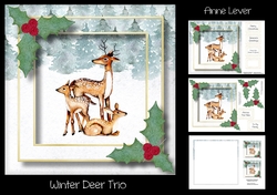 Winter Deer Trio