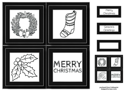 Christmas Line Art Quad Frame 8x8