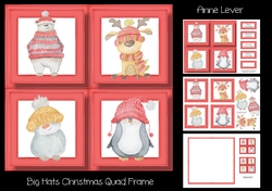 Big Hats Christmas Quad Frame