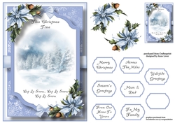Beautiful Christmas Scene - Snowy Mountain A5