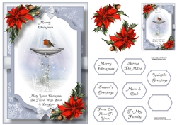 Beautiful Christmas Scene - The Robin A5