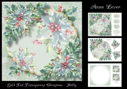 Gold foil Transparent Christmas - Holly