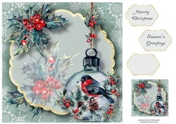 Gold Foil Transparent Christmas - Bauble 8x8