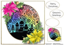 Colourful Christmas Silhouette 3 8x8