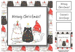 Meowy Christmas - Festive Cats In Hats 8x8
