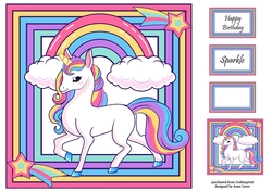 Rainbow Unicorn 3 8x8