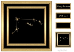 Gold Zodiac Star Constellations - Aries