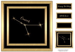 Gold Zodiac Star Constellations - Cancer