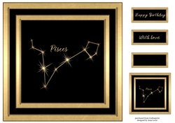 Gold Zodiac Star Constellations - Pisces