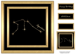 Gold Zodiac Star Constellations - Aquarius