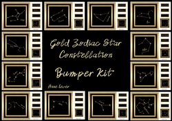 Gold Zodiac Star Constellations Bumper Kit
