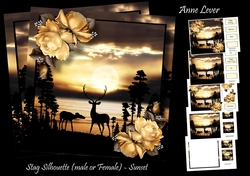 Stag Silhouette (Male Or Female) - Sunset