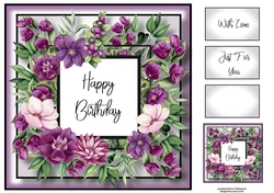 Floral Birthday Frame 1 8x8