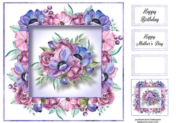 Gorgeous Watercolour Florals 1 8x8