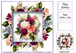 Gorgeous Watercolour Florals 12 8x8