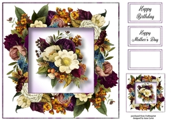 Gorgeous Watercolour Florals 13 8x8