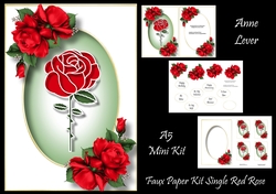 Faux Paper Cut Single Red Rose