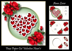 Faux Paper Cut Valentine Heart 1