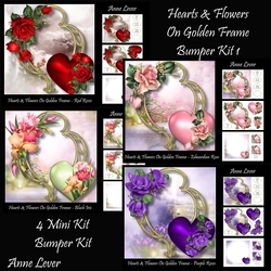 Hearts & Flowers On Golden Frame Bumper Kit 1