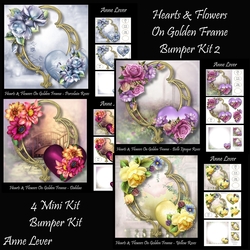 Hearts & Flowers On Golden Frame Bumper Kit 2