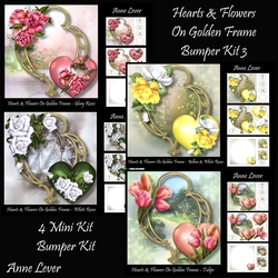 Hearts & Flowers On Golden Frame Bumper Kit 3