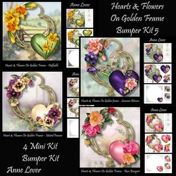 Hearts & Flowers On Golden Frame Bumper Kit 5