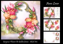 Gorgeous Flowers On Golden Frame - Blush Iris