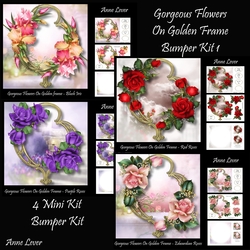 Gorgeous Flowers On Golden Frame Bumper kit 1