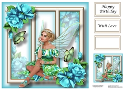 Fabulous Fairy - Blue & Green 8x8