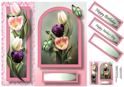 Floral Arched Frame - Tulips 8x8