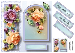 Floral Arched Frame - English Roses 8x8