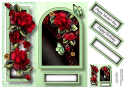 Floral Arched Frame - Red Roses 8x8