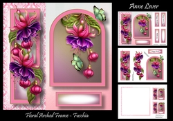 Floral Arched Frame - Fuschia
