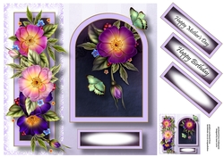 Floral Arched Frame - Wild Roses 8x8