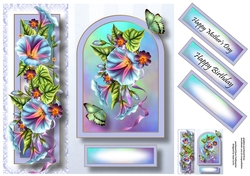 Floral Arched Frame - Morning Glory 8x8