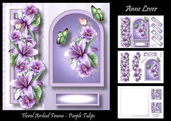 Floral Arched Frame - Purple Lilies
