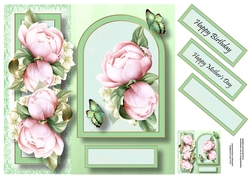 Floral Arched Frame - Peony 8x8