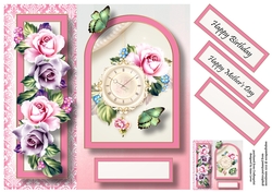 Floral Arched Frame - Shabby Chic Roses 8x8