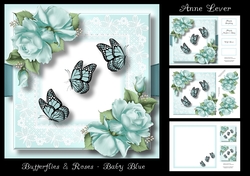 Butterflies & Roses - Baby Blue