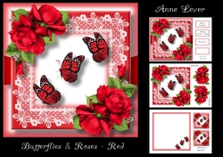 Butterflies & roses - Red