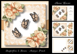 Butterflies & Roses - Antique Peach