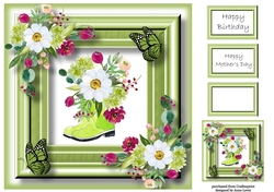 Spring Floral Rain Boots 1 8x8