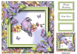 Colourful Spring Bird 2 8x8
