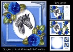 Gorgeous Horse Painting With Camellias
