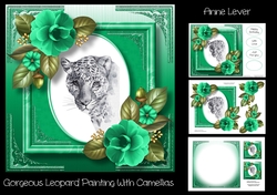 Gorgeous Leopard Painting With Camellias