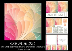 6x6 Art Nouveau Swirls Pyramid Stacker 3
