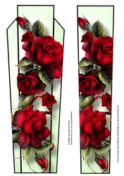 Art Deco Floral Lge DL - Red Roses