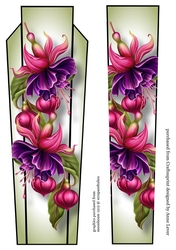 Art Deco Floral Lge DL - Fuschias