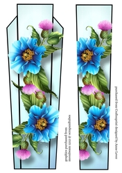 Art Deco Floral Lge DL - Blue Poppies
